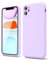 Oakxco for iPhone 11 Phone Case Liquid Silicone, Thin Slim Soft Rubber TPU Plain Smooth Gel Cover for Women Girl Aesthetic, Matte Solid Protective & Shockproof Bumper Grip, Lilac Lavender Light Purple
