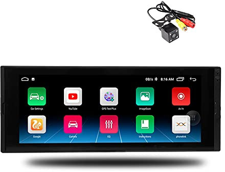 1 DIN Android Car Radio 6.9 Pulgadas Pantalla táctil Car Stereo Soporte Carplayer Android Auto Bluetooth WiFi GPS (1 + 16G) + Cámara 4LED