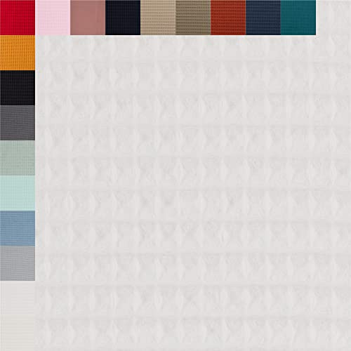 Swafing Nelson Waffelpiqué unifarben Coupon (weiß, 0,5m) (011) - 18 verschiedene Farben