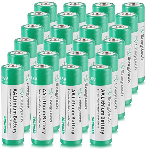 Enegitech AA Lithium Battery, Double A Lithium Battery 1.5V for Blink Outdoor 4 Camera, Smart Lock, Trail Camera, Flashlight Non-Rechargeable (AA 24 Pack)