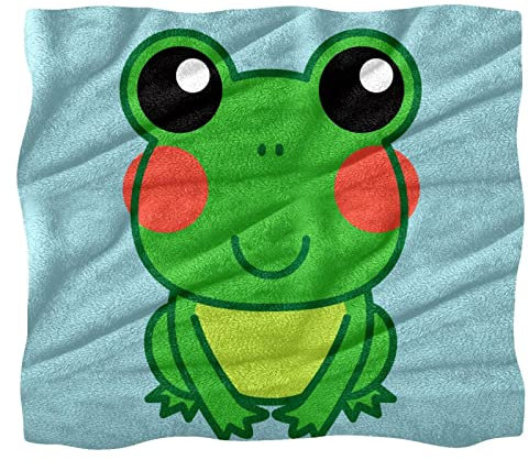 TBOUOBT Überwurfdecke, Bettdecke, Komfort, weich, flauschig, für Jungen und Mädchen,Cartoon Tier Frosch