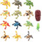WANGCL 12 Stück Kunststoff Frösche Spielzeug Mini Realistische Frosch Figuren Bunt Schwimmende Frosch Figuren Basteln Dekoration für Teich Vivarium etc