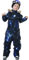 Bluemagic Skianzüge für Jungen und Mädchen, Schneeanzüge für Kinder Winddicht Warm Wasserdicht und Atmungsaktiv, Einteiliges Design, Reißverschlussöffnung (Milchstraße, 120CM, 6 Jahre)