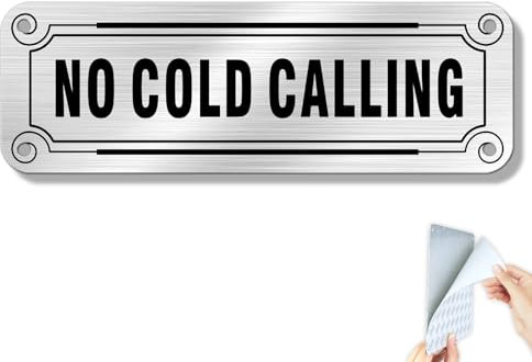 SINMAO No Junk Mail Sign-Adhesive Aluminium Metal Label-For Front Door Small Letter Box-No Cold Callers Junk Mail Sign Sticker 15×5cm