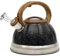 Belle Vous Bouilloire Sifflante Induction aux Motifs Noirs - Théière 3L pour Cuisinière et Plaque à Induction - Bouilloire de Camping en Acier Inoxydable pour Thé et Café