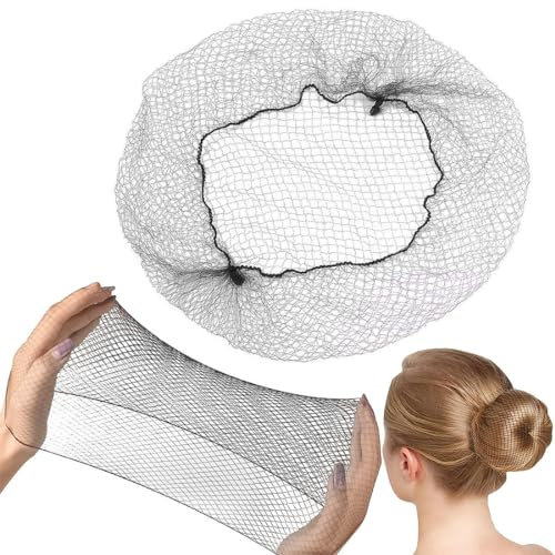 EODKSE 40pcs Unsichtbare Haarnetze - Elastisches Haarnetz für Dutt und Ballett, Ideal für Tänzer und Krankenschwestern, Aus unsichtbarem Nylon in schwarz, Praktisch und unsichtbar