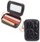 WADORN PU Leather Zipper Lipstick Storage Bags with Mirror, Small Cosmetic Bag for Lipsticks Mini Portable Makeup Holder for Women, Black