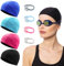 Paquete de 4 Gorros de Natación para Hombres y Mujeres, Scettar Elástico Sombreros de Natación Gorros Incluye 4 Pinzas Nasales, Gorro Piscina Unisex Colorido, Elásticos Gorro de Baño para