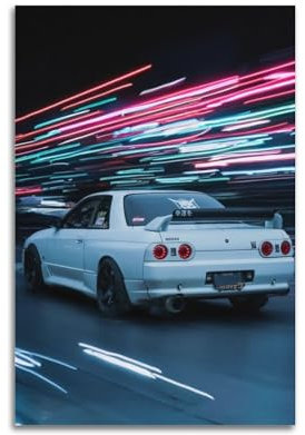 JDM Auto-Poster für GTR R32, Vintage-Rennwagen-Poster, dekorative Malerei, Leinwand, Wandposter und Kunstdruck, moderne Familienschlafzimmer-Dekoration, Poster, 30 x 45 cm
