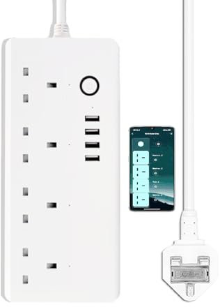 UseeLink Matter Smart Power Strip, Surge Protector, USB Extension Cable for Apple HomeKit, Alexa, Google, SmartThinggss Smart Home Automation, Requires Matter Hub, 13A