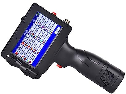 DIGNIFE Handheld Inkjet Printer, Handheld Coding Machine Portable 12.7mm Small Inkjet Printer Bottle Cap Logo Label Packaging 25 Languages,Office Printer(A set of black ink)