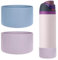 WK IEASON 2Pcs Silicone Water Bottle Boot for Owala 24oz, Protective Flask Bottom Cover Base for Owala FreeSip Twist and Flip Flask Bottles (Chambray/Orchid, 24OZ)