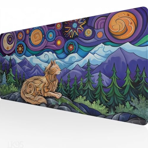 Grand Tapis de Souris XXL 700x400x3mm, Violet Tapis Souris Abstrait Tapis de Souris Gamer, Bords Cousus, Ase Antidérapante, sous Main Bureau pour Clavier et Souris, for Gamer Gaming Accessoire Y5-95