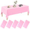 5 Stück Tischdecke Rosa aus Kunststoff, 137 x 274 cm Party Tischdecke, Papiertischdecke Rolle, Biertisch Tischdecke für Partys, Hochzeiten, Picknicks
