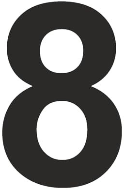 Zahlen Aufkleber - Höhe 15 cm - Mülltonnen Aufkleber Wunschaufkleber - Hausnummer - Briefkasten - Ziffern zum Aufkleben - Außenbereich - Wetterfest - Farbe Schwarz - Nummer 8