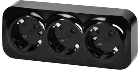 Aufputz Steckdose 3-Fach, Serie RT1 schwarz