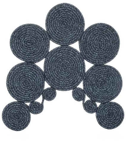 Home Turko Washable Double-Sided Jute Woven Toilet Mat - Super Absorbent Non-Slip Rug, Hand Washable Bathroom Runner (Black)