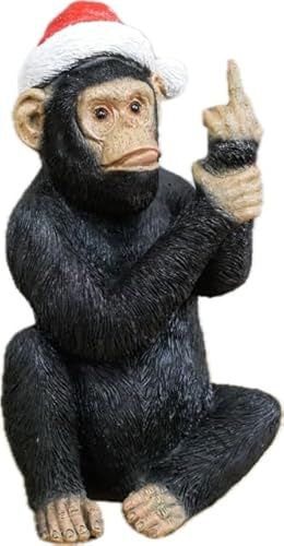 Venture Vehicles Ltd Cheeky Monkey Resin Decorative Christmas Ornament | Up Yours | Black