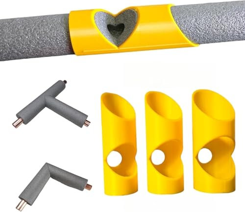 3Pcs Foam Pipe Cutter Tool - Insulation Cutting Fixture in 3 Models, Copper Pipe Insulation for Home, Industries and Commercial Places,15mm, 22mm,28mm (Yellow)