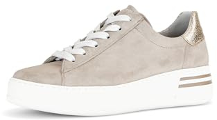 Gabor Damen Low-Top Sneaker, Frauen Halbschuhe,Moderate Mehrweite (G),Turnschuhe,Laufschuhe,schnürschuhe,schnürer,oasi/Platino,38.5 EU / 5.5 UK
