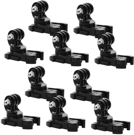 Uonlytech 10pcs Fit Action Camera Mount for Chin Mount Camera J-hook Easy Install