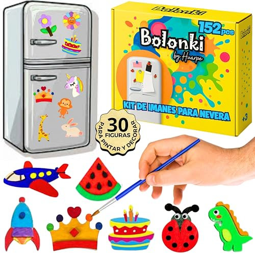 Bolonki 152pcs- Kit Manualidades Niños 3 4 5 6 7 8 9 10 Años, Kit Pintura Niños, Madera Manualidades, Juegos Verano Niños, Regalos Cumpleaños Niños, Manualidades Adultos, Pegatinas Infantiles
