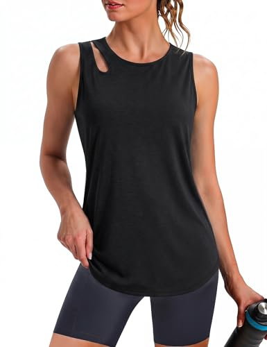 Gyabnw UV Sport Top Damen Sporttop UPF 50+ Ärmellos Schnelltrocknend | Lockere,Hohe Elastizität,Leicht,Atmungsaktivität,Schweißableitend,Laufshirt Für Fitness Yoga Laufen und Outdoor