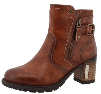 MUSTANG Damen Stiefelette mit Fersenriemen und Schnalle 15M0182003, Größe:40 EU, Farbe:Braun