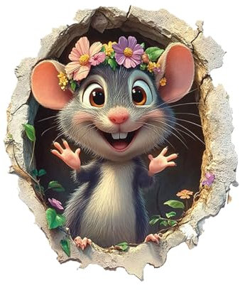 Uhngw 3D Wandsticker Deko,Cartoon Loch Wandsticker - Niedliche Kreative Klebefolie Für Bad Garten Kinderzimmer Küche Schlafzimmer Wohnbereich Dekoration