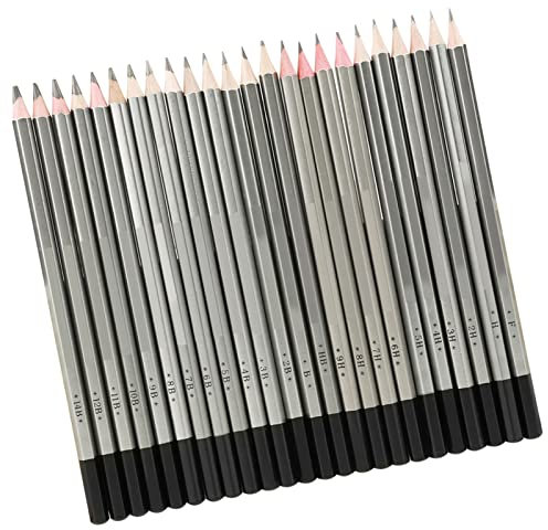aqxreight 24pcs Sketch Art Graphit Zeichnung Bleistiftfarbe Farbstift 9H-14b Bleistift D Bleistift Zeichnungsstifte Malerei Bedürfnisse. 5 Kunst und vor