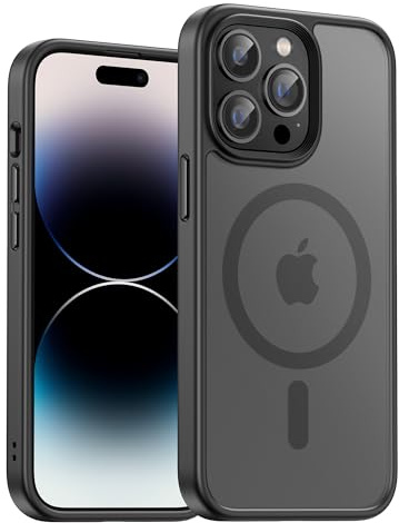 UNBREAKcable Magnetic for iPhone 14 Pro Max Case, Compatible with MagSafe, Full Camera Protection, Built-in Magnetic Ring, Drop Protection Shockproof Slim Phone Cover (Black)