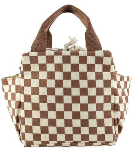 FYting Bolsa Termica Porta Alimentos,12L Bolsa Nevera Porta Alimentos Pana | Los Bolsillos Laterales Grandes para Paraguas, Tazas de Agua, Vajilla, Adecuados para Picnics, Trabajo (Color del arroz)