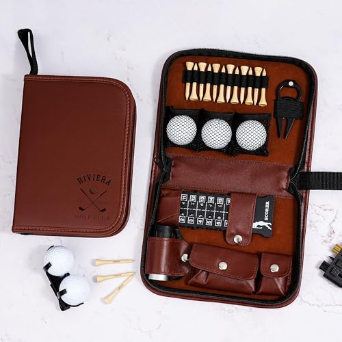 Esseur Kit di accessori da golf personalizzato, set regalo da golf personalizzato, tee da golf incisi, set di marcatori per palline da prato, regali per uomini e donne golfisti