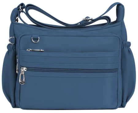 NOTAG Crossbody Bags for Women, Multi-Pocket Nylon Shoulder Bag Handbag | Lightweight Casual Messenger Handbag, Water Resistant, with Adjustable Strap, Shoulder Handbag for Travel Daily Shopping