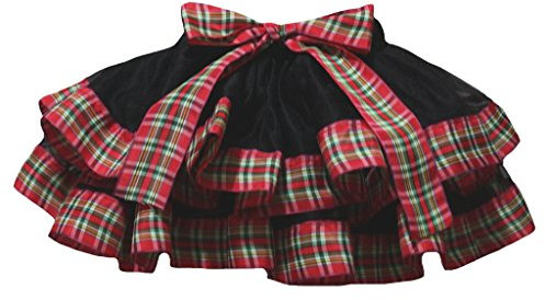 Petitebelle Dress Black 4 Layer Plaid Red Ribbon Girl Petal Skirt Nb-8y (1-3 Jahr)