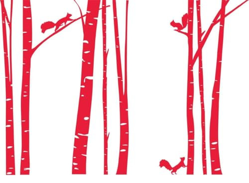 CLICKANDPRINT Aufkleber » Eichhörnchen-Wald, 140x98,7cm, Blutrot • Dekoaufkleber / Autoaufkleber / Sticker / Decal / Vinyl