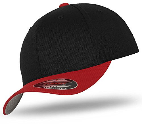 Flexfit-BB-Black Red-S/M + Urbandreamz Skull Bandana