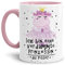 Nilpferd-Tasse mit Spruch Ich bin eine verdammte Prinzessin du Pisser - Kaffeetasse/Mug/Cup/Prinzessin/Lustig/Witzig/Innen & Henkel Rosa