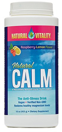 Natural Vitality Natural Calm - RLS - Restless Legs - Relaxation - Stress - Muscle Cramps - Tension - Unwind - Amazing Taste - Raspberry Lemon - 453 Gr