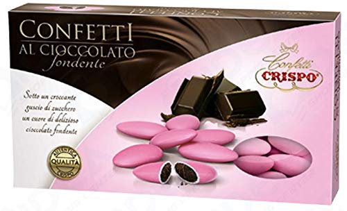Confetti ROSA colorati confezione 1kg - confetti ROSA al cioccolato fondente - ideali per laurea, compleanno, anniversario, promessa, comunione, matrimonio (Rosa)