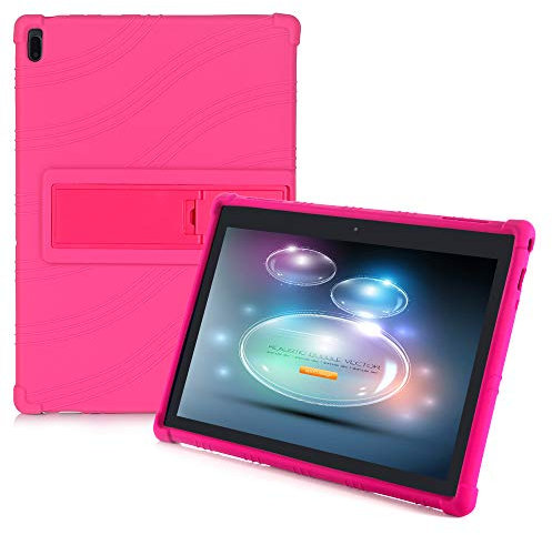 HminSen Étui pour tablette Lenovo Tab E10 (TB-X104F) en silicone souple avec support réglable pour Lenovo Tab 4 10/Tab 4 10 Plus (rose)