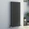 Warmehaus 1200 x 545 mm Grey Anthracite Vertical Designer Radiator Double Round Tube - Modern Central Heating