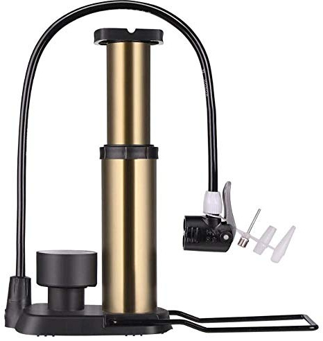 Eyand Bike Pumpe mit Manometer - Mini Bike Standpumpen Fits Presta und Schrader Ventil, Aluminiumlegierung-Fahrrad-Reifen-Pumpe mit Puncture-Kit
