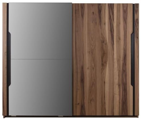Casa Padrino Luxus Schlafzimmerschrank Braun 260 x 70 x H. 220 cm - Moderner Massivholz Kleiderschrank mit 2 Schiebetüren - Luxus Schlafzimmer Möbel