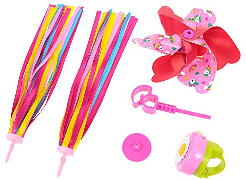 BESPORTBLE Fahrrad Zubehör Mädchen Set Kinder Fahrradklingel Streamer Windrad Bike Dekoration Zubehör Set Der Fahrradhupe Fahrradglocke Ersatz für Kinderfahrrad Deko