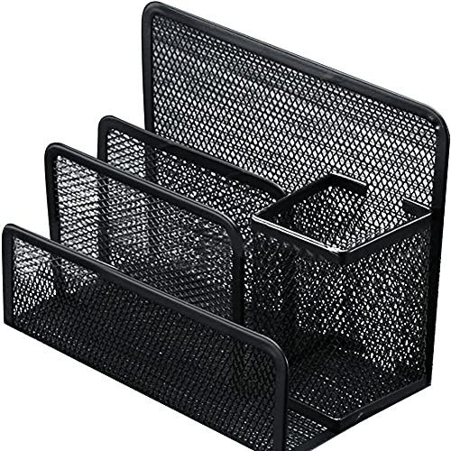 MAGICVOGEL Metall Briefablage Papierablage Multifunktionale 3 Fächern Schreibtisch Organizer Zettelhalter Stiftehalter Dokumentenablage Büroablage (1)