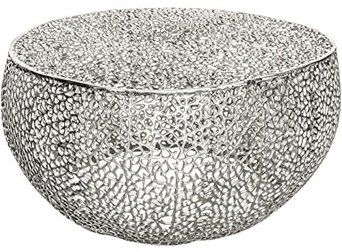 Riess Ambiente Filigraner Design Couchtisch Leaf 80cm Silber Handarbeit Wohnzimmertisch Tisch Sofatisch