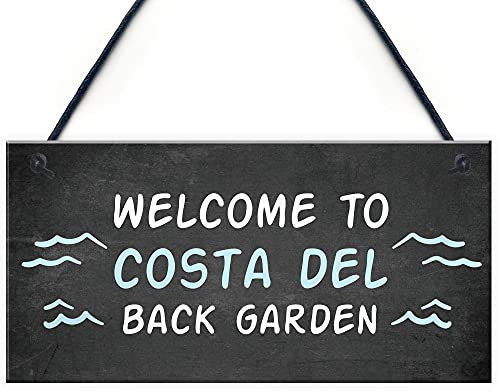 RED OCEAN Funny Back Garden Sign Novelty Hanging Garden Shed Plaques Home Decor Signs