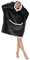 Coperta oversize con cappuccio – Coperta in pile Sherpa indossabile unisex, taglia da adulto, modello felpa gigante soffice e confortevole con cappuccio, blu navy,
