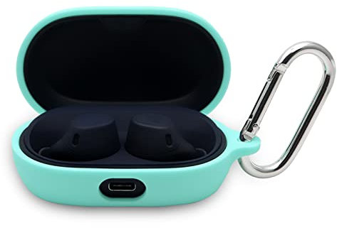 Silicone Case for Jabra Elite 7 Pro/Elite 7 Active in-Ear Bluetooth Earbuds, KJGLRSQH Premium Soft Skin Cover Shock-Absorbing,Anti-Scratch Protective Case with Keychain (Mint Green)